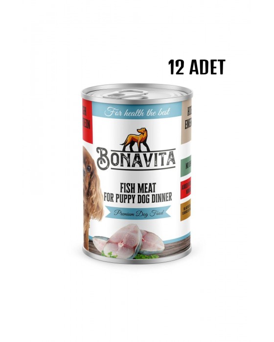 Bonavita 12 Adet Balık Etli Bonavitta Yavru Kedi Maması 400 gr