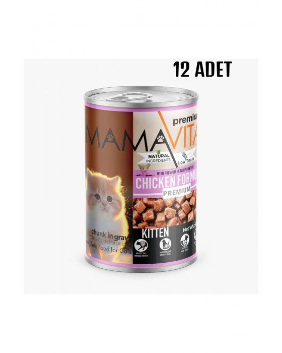 MamaVita 12 Adet Tavuk Etli Yavru Kedi Maması 400 gr